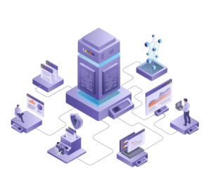 Server data center of multiple platforms Premium Vector Photoroom
